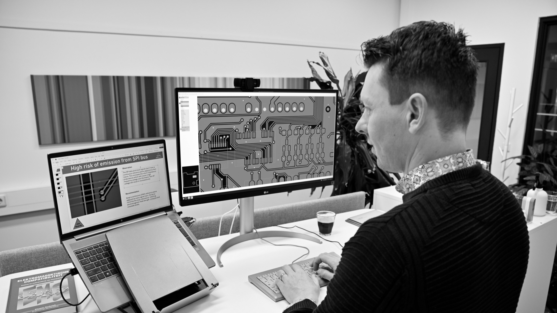 Joost Brilman reviewing a PCB layout