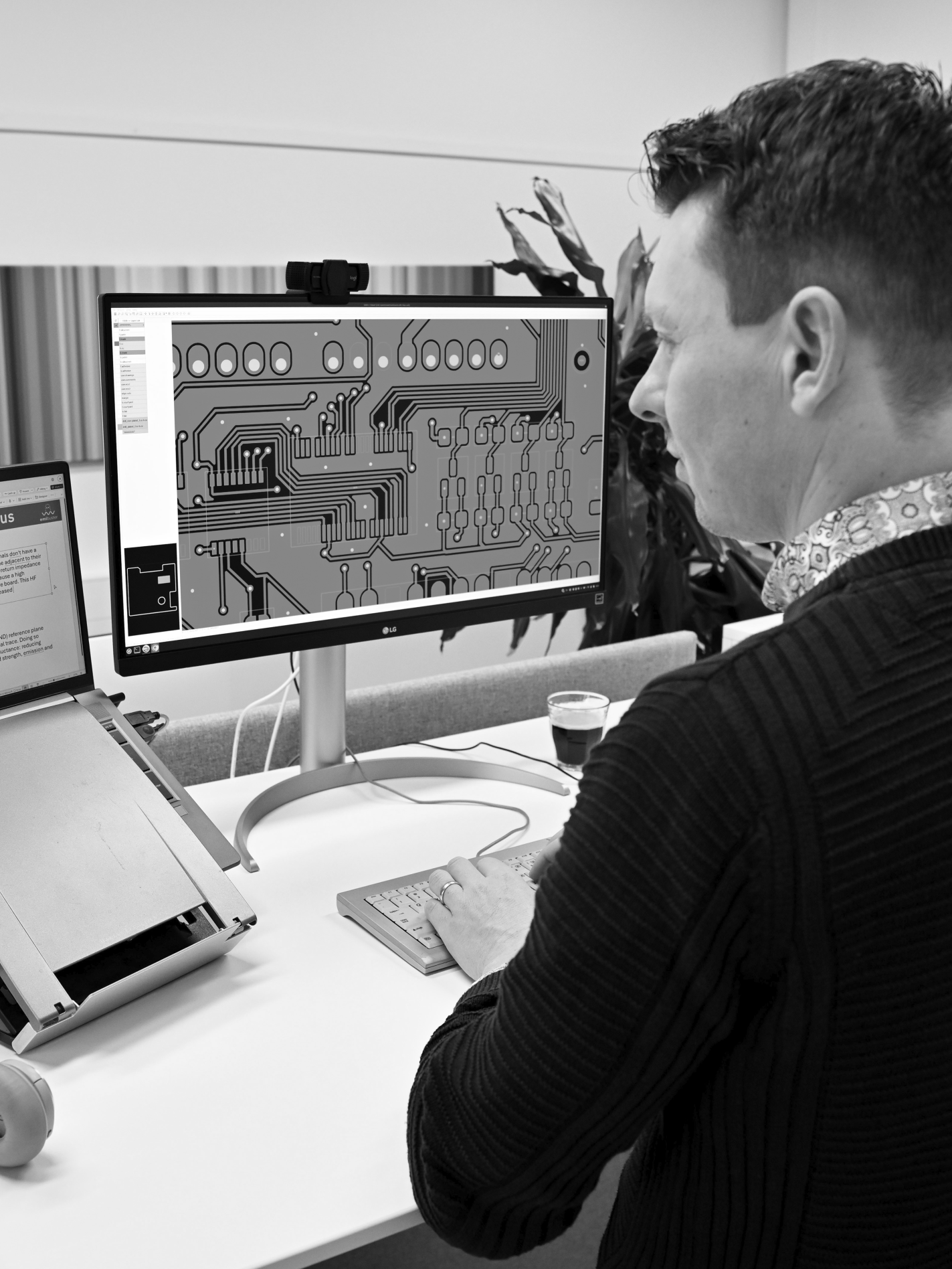 Joost Brilman reviewing a PCB design